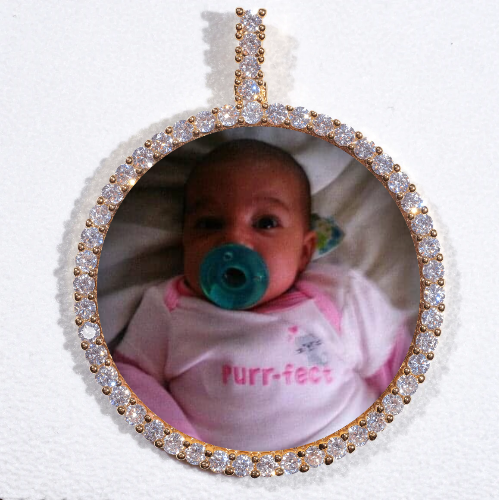 LARGE 3D CIRCLE CUSTOM PICTURE PENDANT