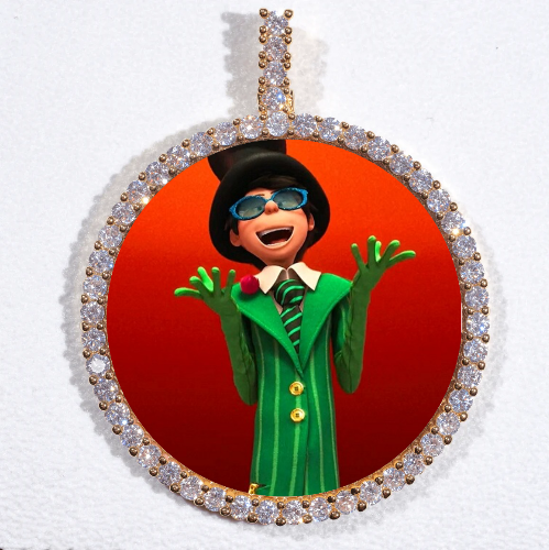 LARGE 3D CIRCLE CUSTOM PICTURE PENDANT