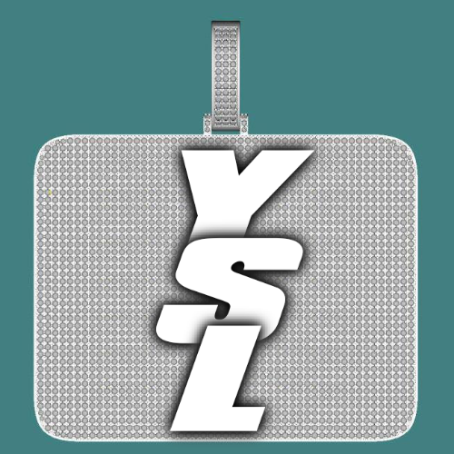 CUSTOM LETTER NECKLACE 3D BIG SQUARE