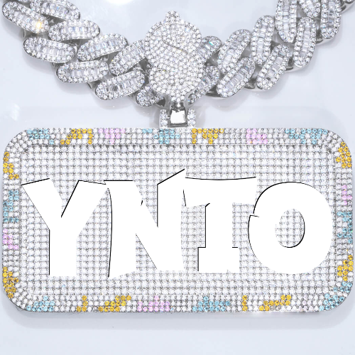 CUSTOM LETTER NECKLACE 3D COLORFUL SQUARE