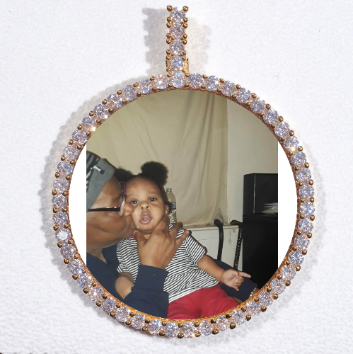 LARGE 3D CIRCLE CUSTOM PICTURE PENDANT