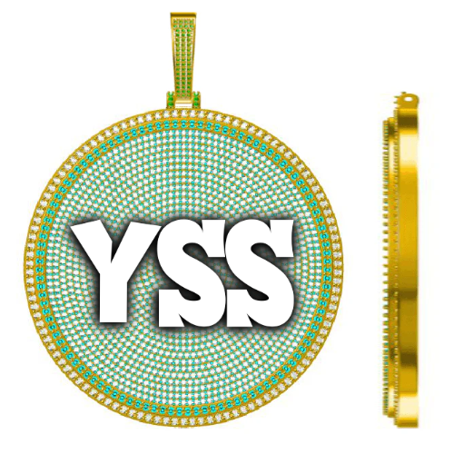 CUSTOM LETTER NECKLACE 3D BIG DISC