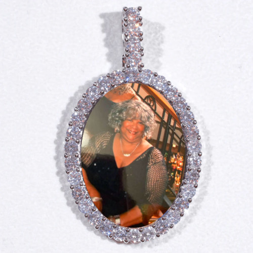 Large 3D Oval Custom Picture Pendant