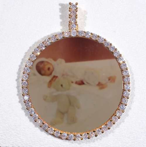 LARGE 3D CIRCLE CUSTOM PICTURE PENDANT