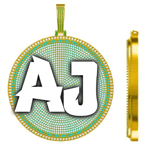 CUSTOM LETTER NECKLACE 3D BIG DISC
