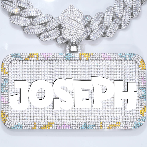 CUSTOM LETTER NECKLACE 3D COLORFUL SQUARE
