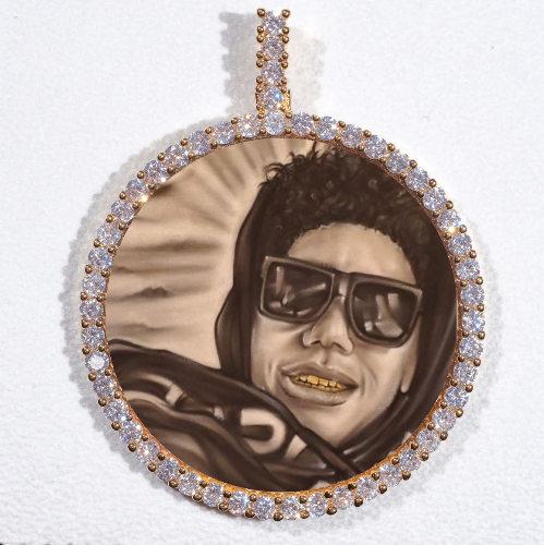 LARGE 3D CIRCLE CUSTOM PICTURE PENDANT