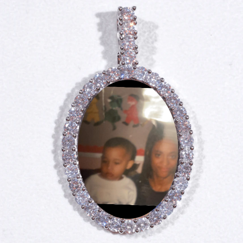 Large 3D Oval Custom Picture Pendant