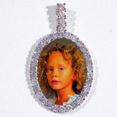 Large 3D Oval Custom Picture Pendant