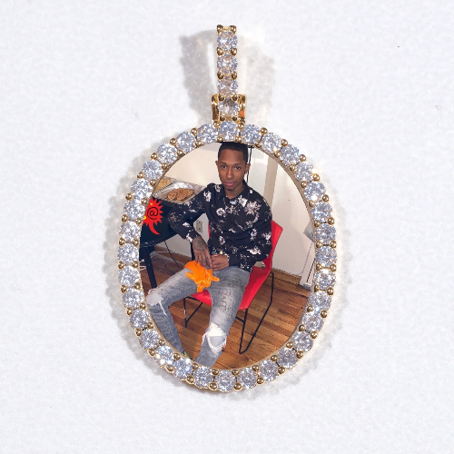 3D Oval Custom Picture Pendant