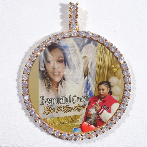 LARGE 3D CIRCLE CUSTOM PICTURE PENDANT