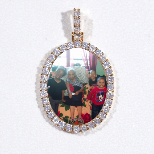 3D Oval Custom Picture Pendant