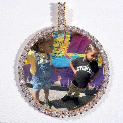 LARGE 3D CIRCLE CUSTOM PICTURE PENDANT