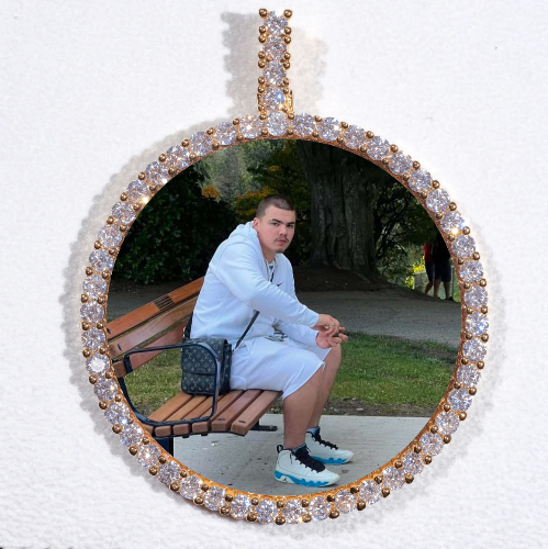 LARGE 3D CIRCLE CUSTOM PICTURE PENDANT