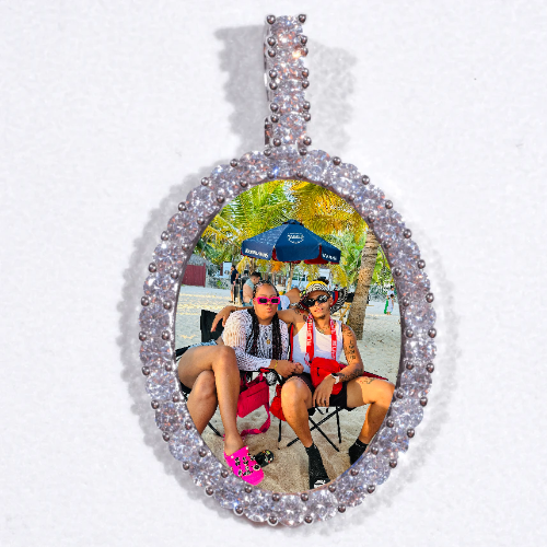 Large 3D Oval Custom Picture Pendant