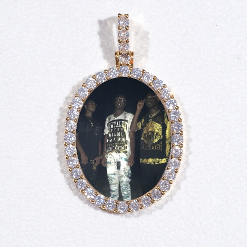 3D Oval Custom Picture Pendant