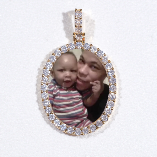 3D Oval Custom Picture Pendant