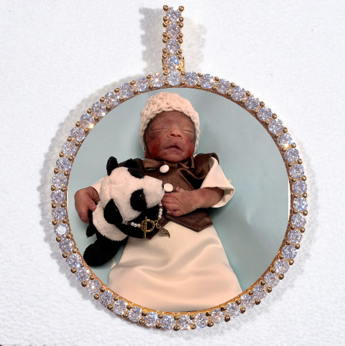 LARGE 3D CIRCLE CUSTOM PICTURE PENDANT