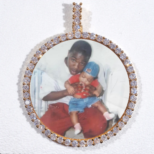 LARGE 3D CIRCLE CUSTOM PICTURE PENDANT