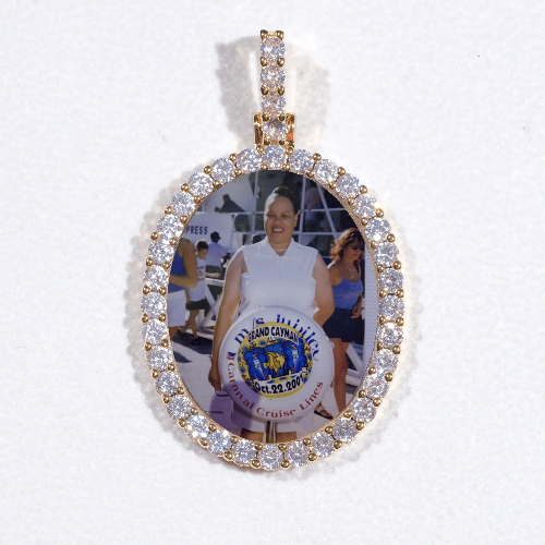 3D Oval Custom Picture Pendant