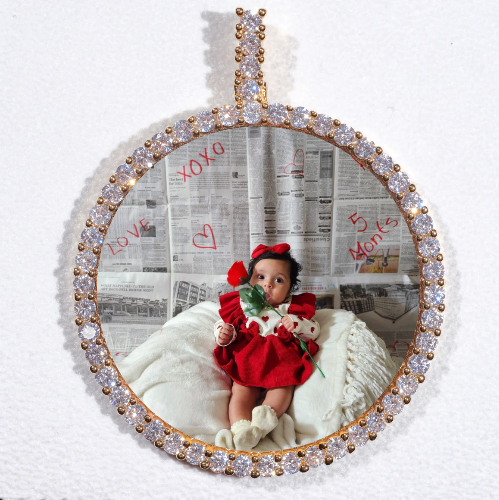 LARGE 3D CIRCLE CUSTOM PICTURE PENDANT