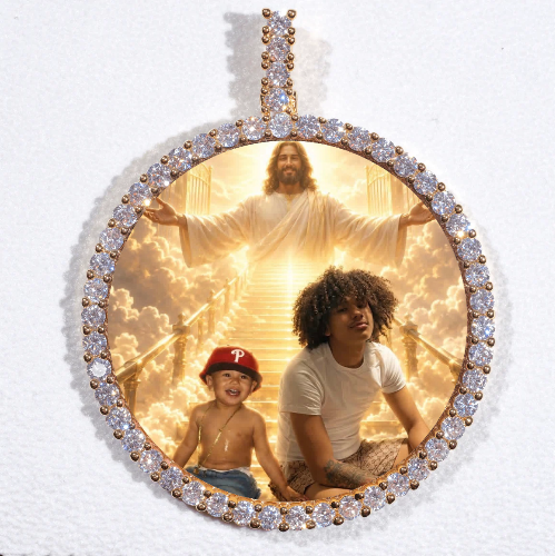 LARGE 3D CIRCLE CUSTOM PICTURE PENDANT