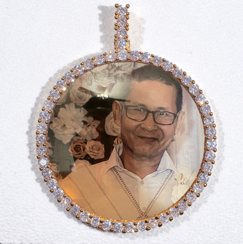 LARGE 3D CIRCLE CUSTOM PICTURE PENDANT