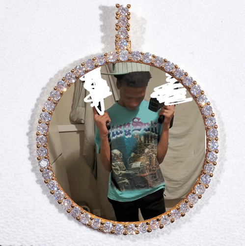 LARGE 3D CIRCLE CUSTOM PICTURE PENDANT