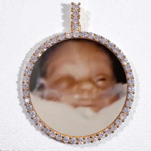 LARGE 3D CIRCLE CUSTOM PICTURE PENDANT