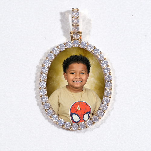 3D Oval Custom Picture Pendant