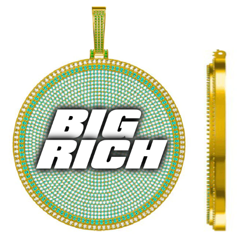 CUSTOM LETTER NECKLACE 3D BIG DISC
