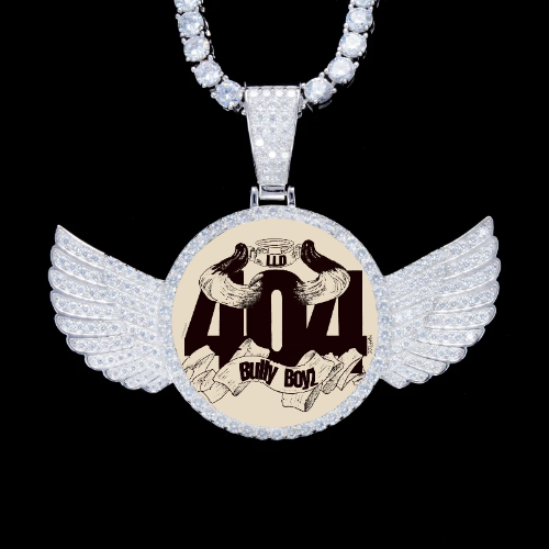 925S & VVS Moissanite 3D Wing Custom Picture Pendant