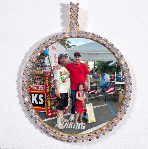 LARGE 3D CIRCLE CUSTOM PICTURE PENDANT