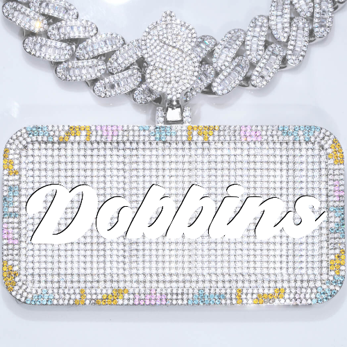 CUSTOM LETTER NECKLACE 3D COLORFUL SQUARE