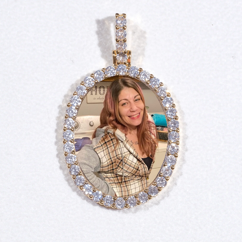 3D Oval Custom Picture Pendant