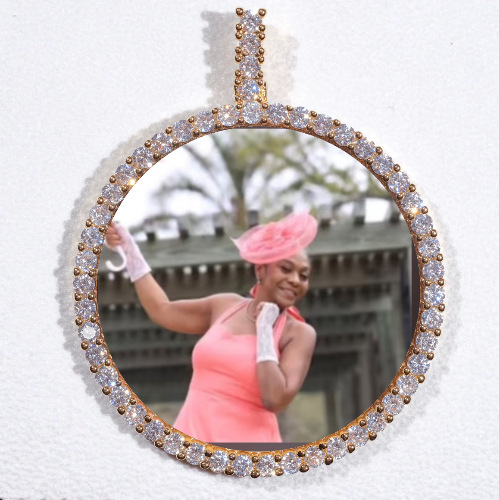 LARGE 3D CIRCLE CUSTOM PICTURE PENDANT