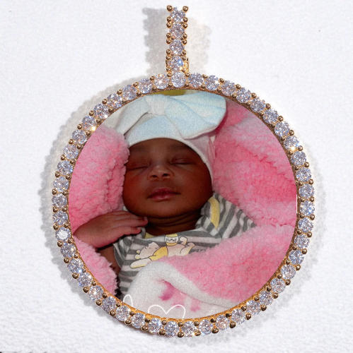 LARGE 3D CIRCLE CUSTOM PICTURE PENDANT