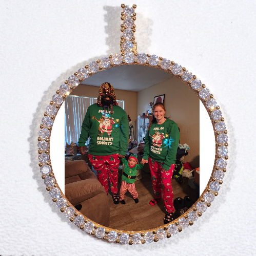 LARGE 3D CIRCLE CUSTOM PICTURE PENDANT