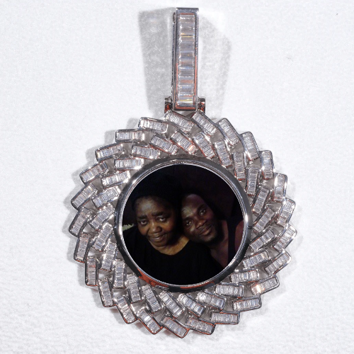 Large 3D Baguette Custom Picture Pendant