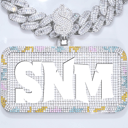 CUSTOM LETTER NECKLACE 3D COLORFUL SQUARE