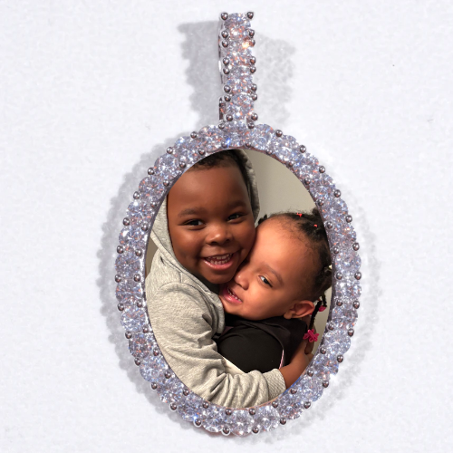 Large 3D Oval Custom Picture Pendant