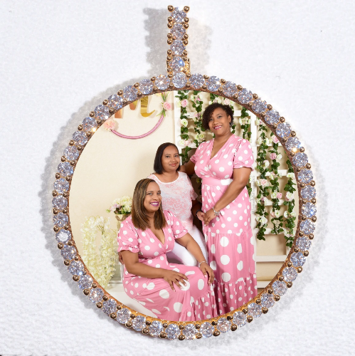 LARGE 3D CIRCLE CUSTOM PICTURE PENDANT
