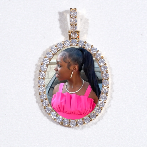 3D Oval Custom Picture Pendant