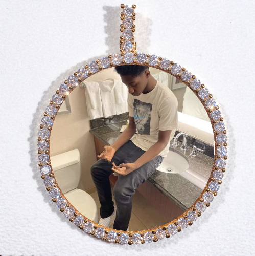 LARGE 3D CIRCLE CUSTOM PICTURE PENDANT