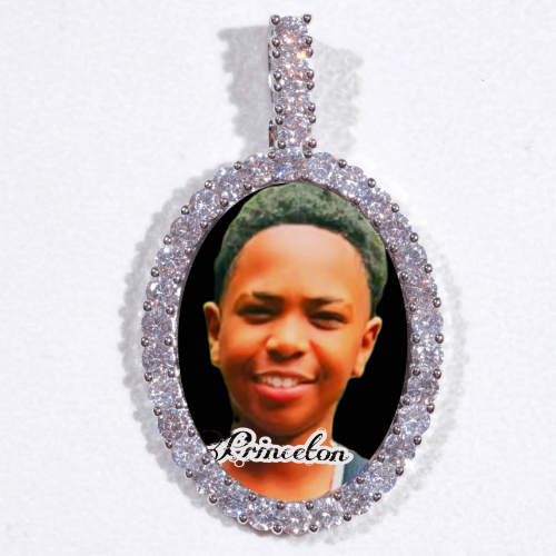 Large 3D Oval Custom Picture Pendant