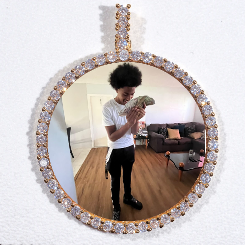 LARGE 3D CIRCLE CUSTOM PICTURE PENDANT