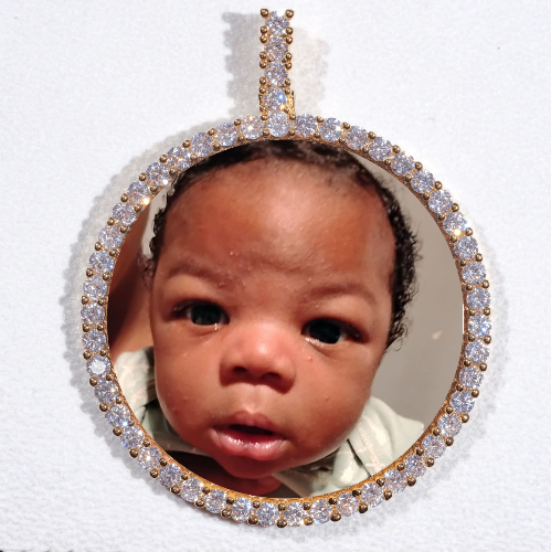 LARGE 3D CIRCLE CUSTOM PICTURE PENDANT