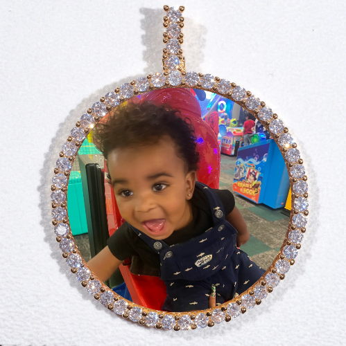 LARGE 3D CIRCLE CUSTOM PICTURE PENDANT