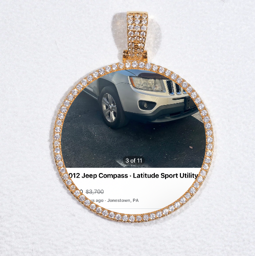 MEDIUM 3D CIRCLE CUSTOM PICTURE PENDANT