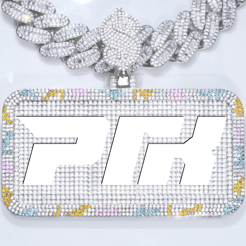 CUSTOM LETTER NECKLACE 3D COLORFUL SQUARE